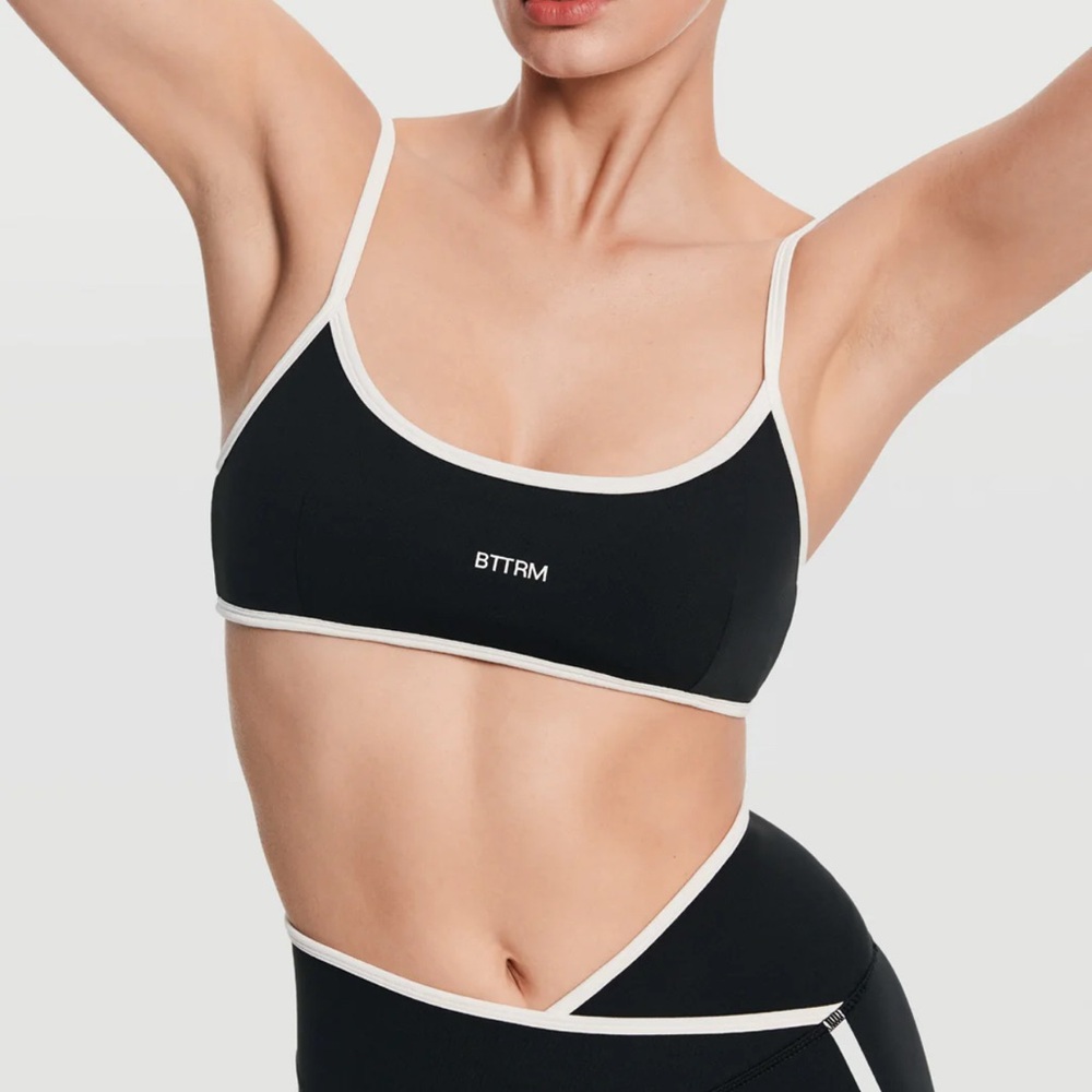 Black and White BTTRM workout exercise scoop sports bra size small
